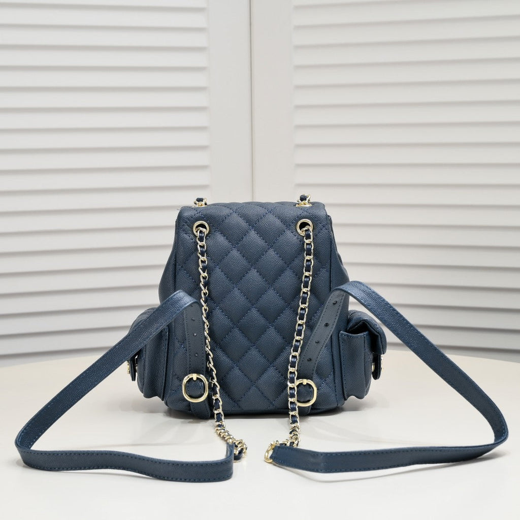 DOUBLE-SHOULDER MINI BACKPACK 9111 NAVY BLUE