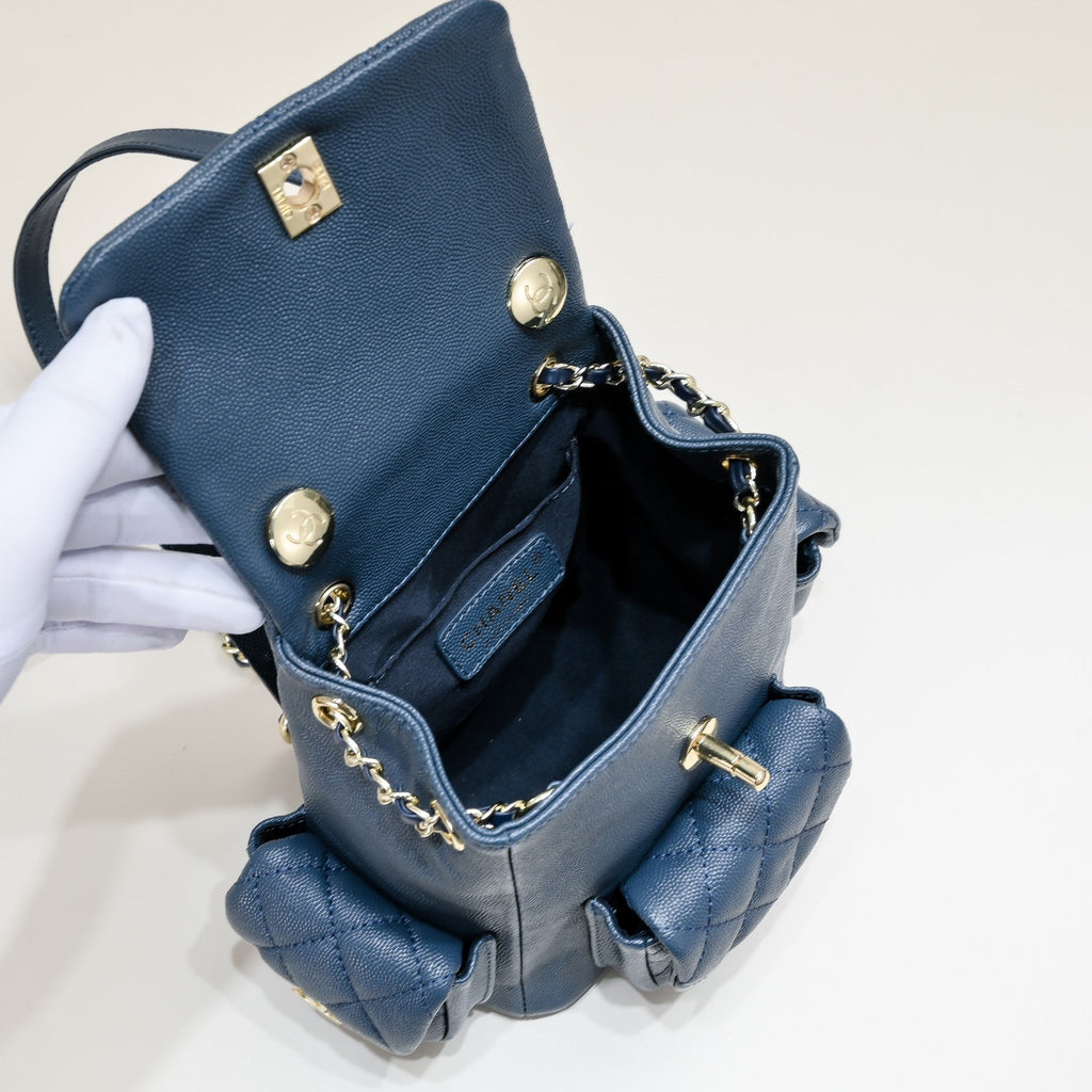 DOUBLE-SHOULDER MINI BACKPACK 9111 NAVY BLUE