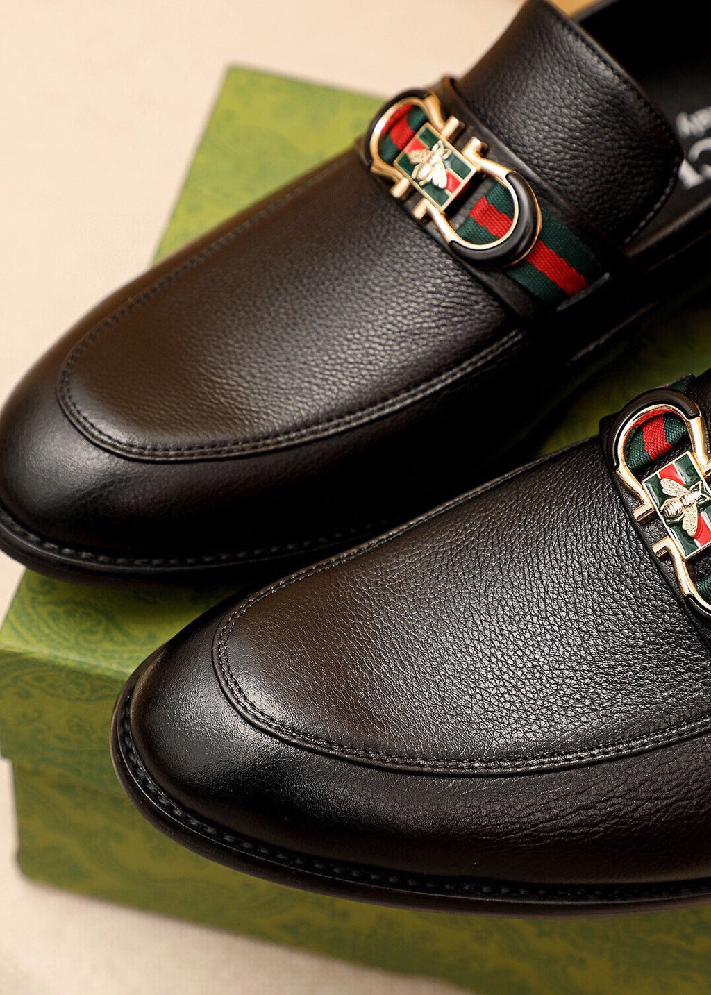 GG LOAFERS MENS MATTE BLACK COWHIDE