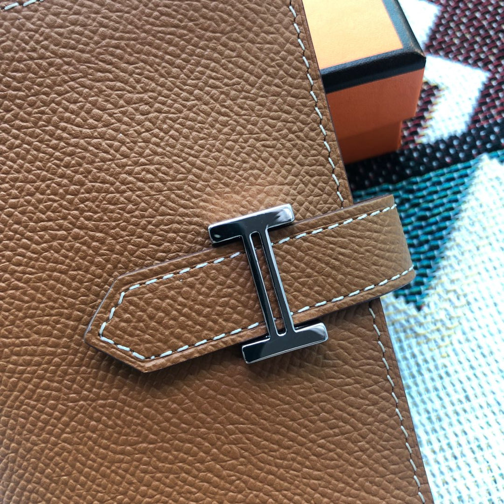BEARN COMPACT WALLET 12 IN BRONZE BROWN EPSOM LEATHER