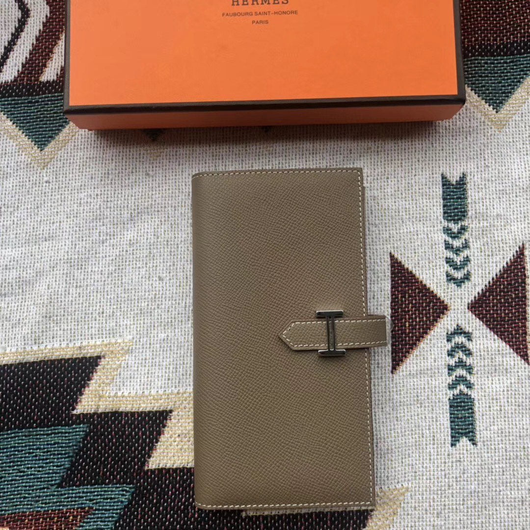 BEARN LONG 17 WALLET IN COFFEE BROWN EPSOM LEATHER