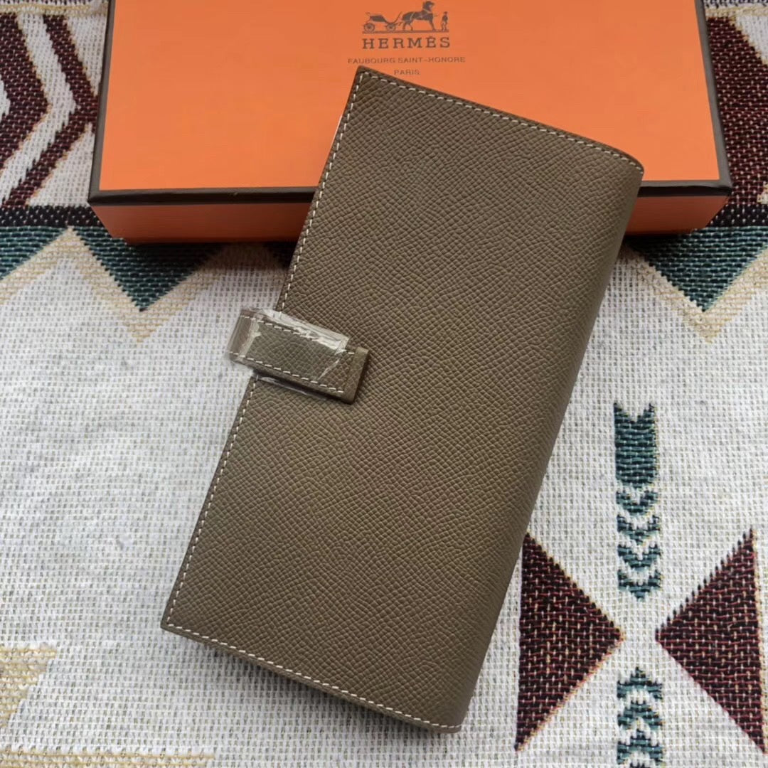 BEARN LONG 17 WALLET IN COFFEE BROWN EPSOM LEATHER