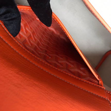 GOYA 26S ROUETTE PM TOTE BAG 30CM IN ORANGE CANVAS AND CALFSKIN