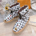 PILLOW COMFORT ANKLE BOOTS IN WHITE MIX BLACK MONOGRAM NYLON