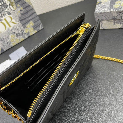 CARO POUCH 19 BAG IN BLACK CALFSKIN