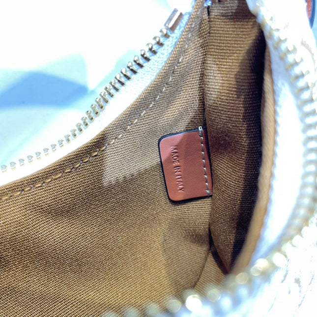 AVA BAG 75MM IN WHITE TRIOMPHE CANVAS AND CALFSKIN
