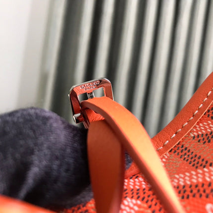 CHIEN GRIS BAG 33 IN ORANGE GOYARDINE CANVAS AND CALFSKIN TRIM