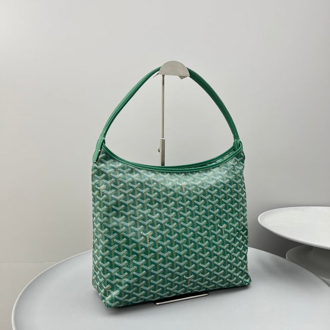HOBO BOHÈME 34 IN GREEN GOYARDINE CANVAS AND CALFSKIN