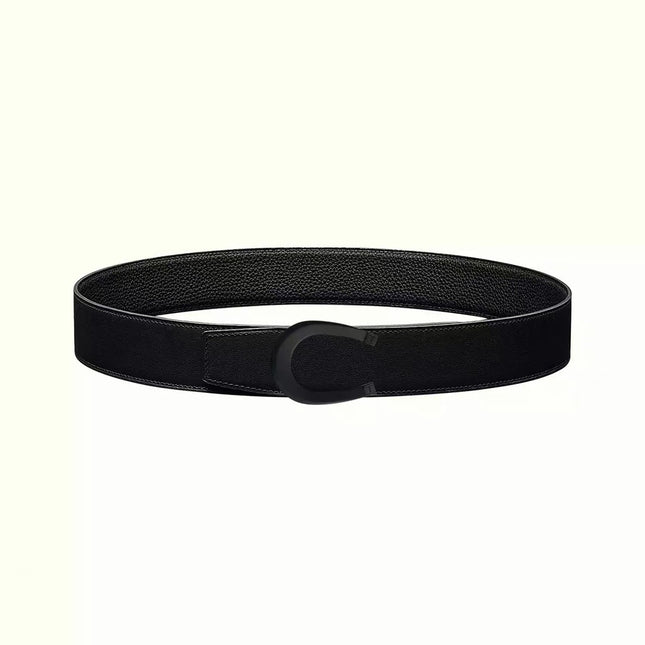 HM LUCK BELT BUCKLE & REVERSIBLE BLACK LEATHER STRAP 38MM
