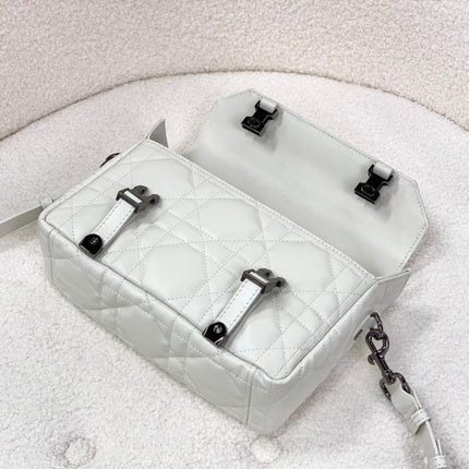 SMALL DIORCAMP BAG 23 IN WHITE CALFSKIN