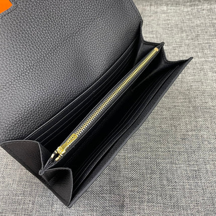 HM CLUTCH CONSTANCE 22 BLACK CALFSKIN GOLD HARDWARE