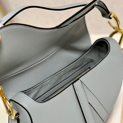 DIOR 26S SADDLE BAG 19 IN BLUE CALFSKIN