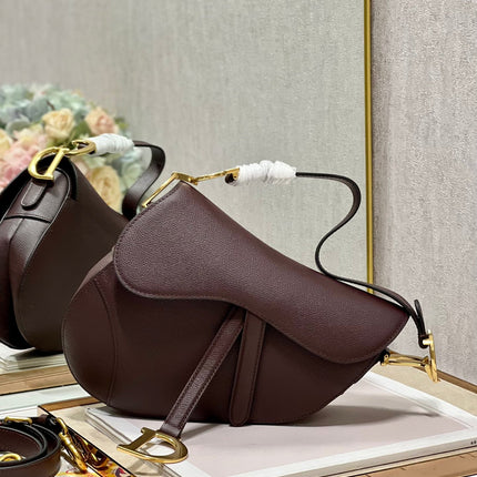 DIOR 26S SADDLE BAG 19 IN DARK RED CALFSKIN