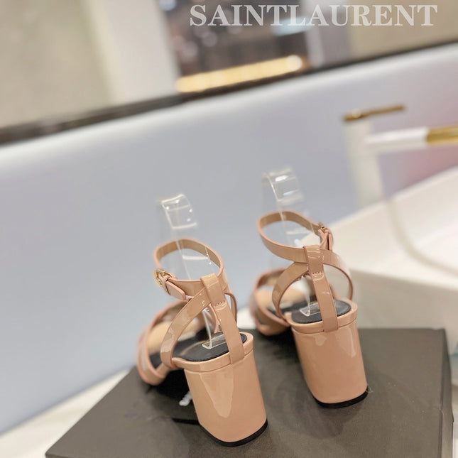 SL TRIBUTE SANDAL GLOSSY PINK NUDE CALFSKIN