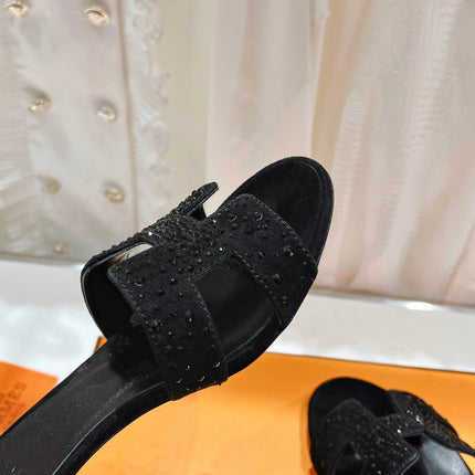 0ASIS SANDALS LAMBSKIN ATTACH CRYSTAL-BLACK