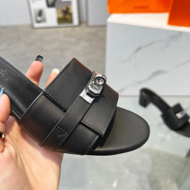 Gigi 50 Sandal Black Calfskin