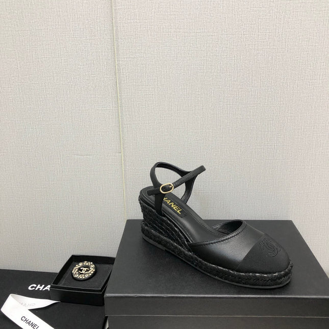 MARY JANE WEDGE BLACK LAMBSKIN