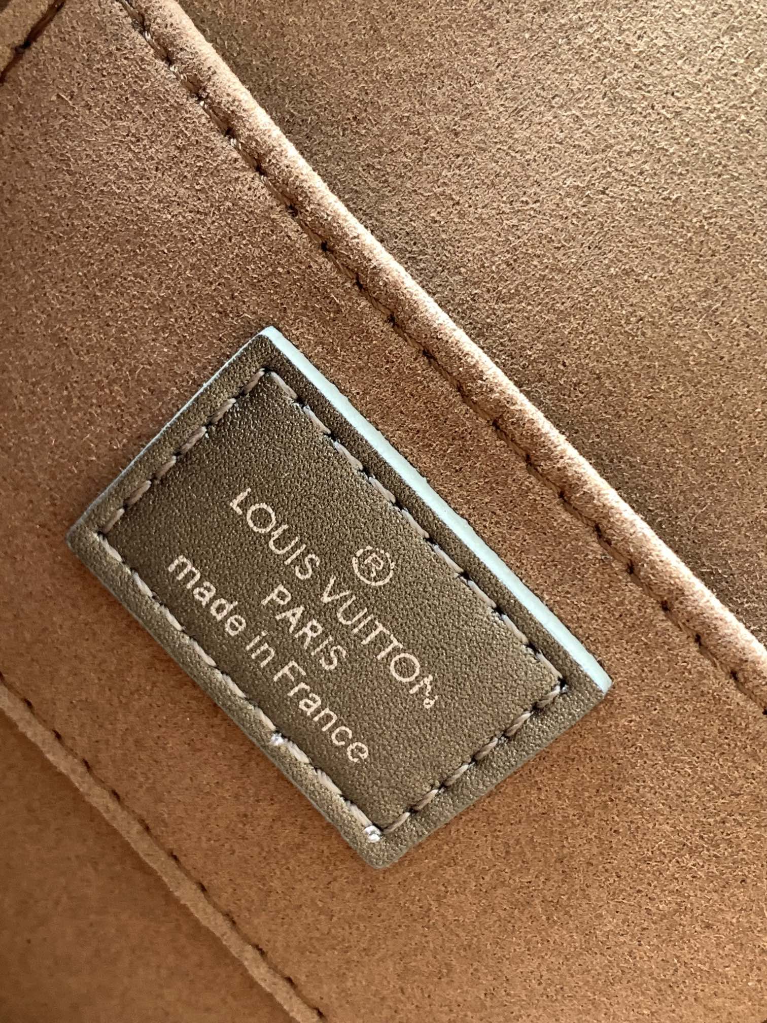 LV 25S MINI DAUPHINE BAG 20 IN BEIGE GRAY MOONOGRAM CALFSKIN SHIMMERING METALLIC GOLD