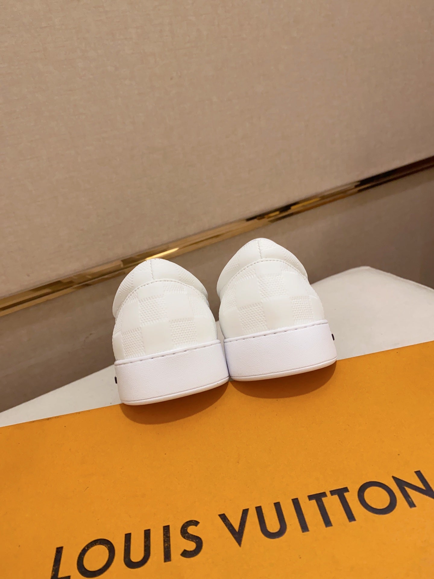 LV LOAFER IN WHITE DAMIER SHEEPSKIN