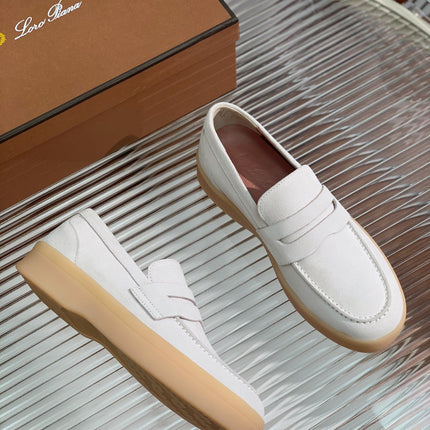 LP RETRO SUMMER  WALK LOAFERS WHITE SUEDE