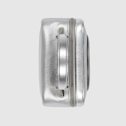GUCCI 26S TOP HANDLE BAG 17 IN SILVER CALFSKIN