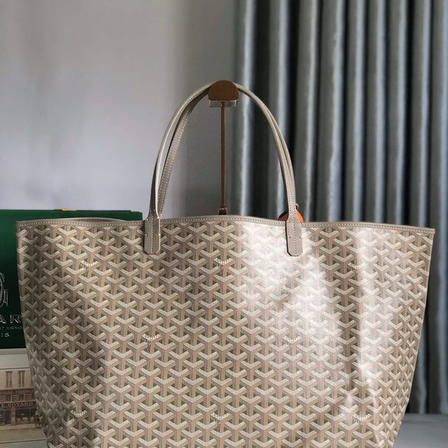 SAINT LOUIS PM 40 IN GREY MIX GREEN GOYARDINE CANVAS AND CALFSKIN