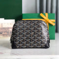 VENDÔME COSMETIC POUCH 17 IN BLACK GOYARDINE CANVAS AND CALFSKIN TRIM