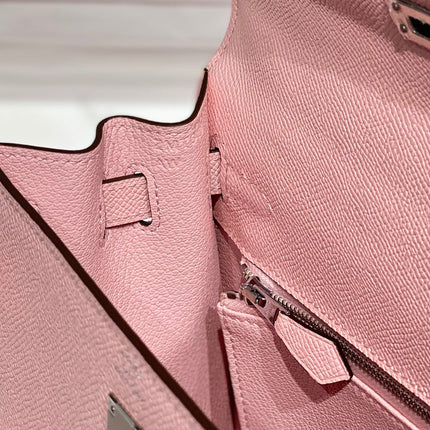 KELLY 25CM IN ROSE SAKURA SWIFT CALFSKIN SILVER HARDWARE