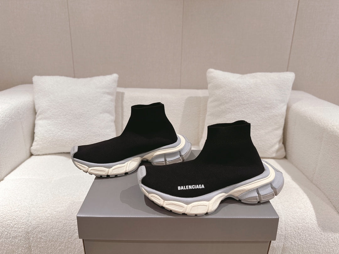 BALENCIAGA 25S SPEED TRAINER SNEAKERS 55 MM IN BLACK KNIT STYLE 4