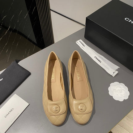 BALLET FLAT BEIGE CREAM LAMBSKIN
