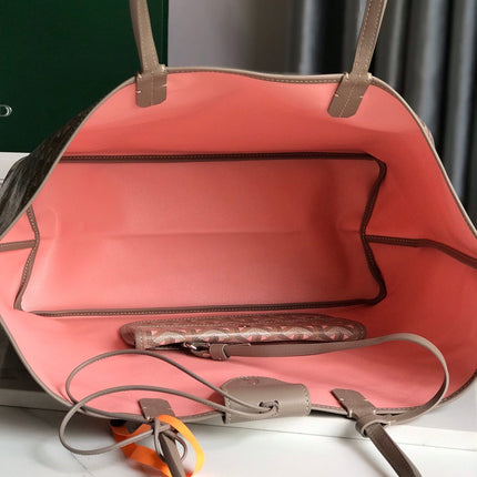 SAINT LOUIS PM 34 IN GREY MIX PINK GOYARDINE CANVAS AND CALFSKIN