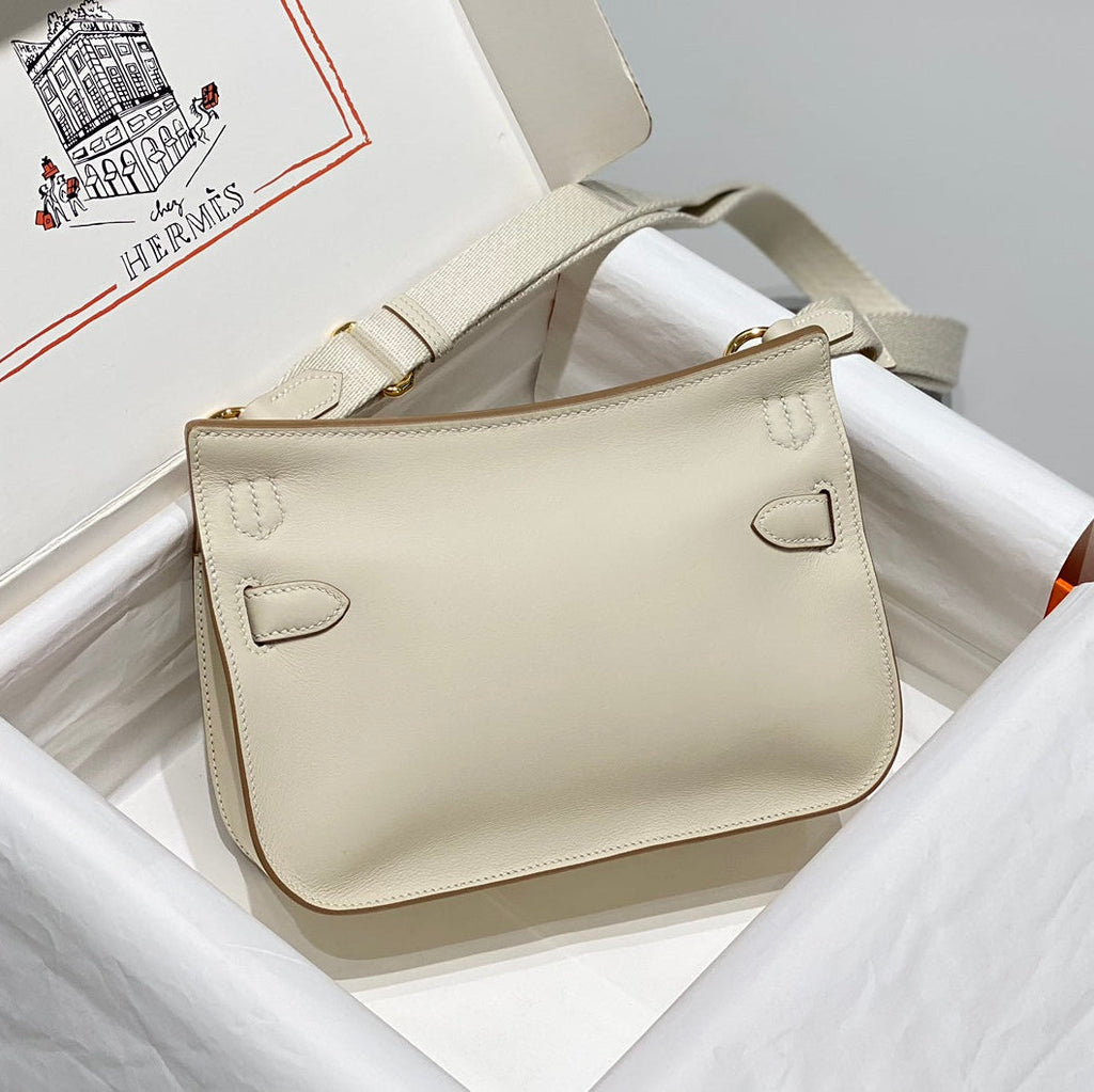 HM JYPSIERE SHOULDER BAG 23 IN BEIGE CALFSKIN GOLD HARDWARE