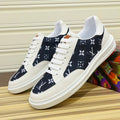 LV TRAINER SHOES BLACK MONOGRAM JACQUARD AND WHITE CALFSKIN