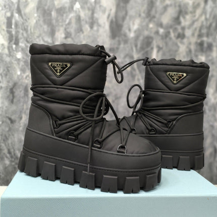 PRA RE-NYLON GABARDINE APRÈS SKI BOOTIES BLACK