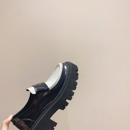 BALENCIAGA 25S LOAFERS IN BLACK MIX WHITE CALFSKIN