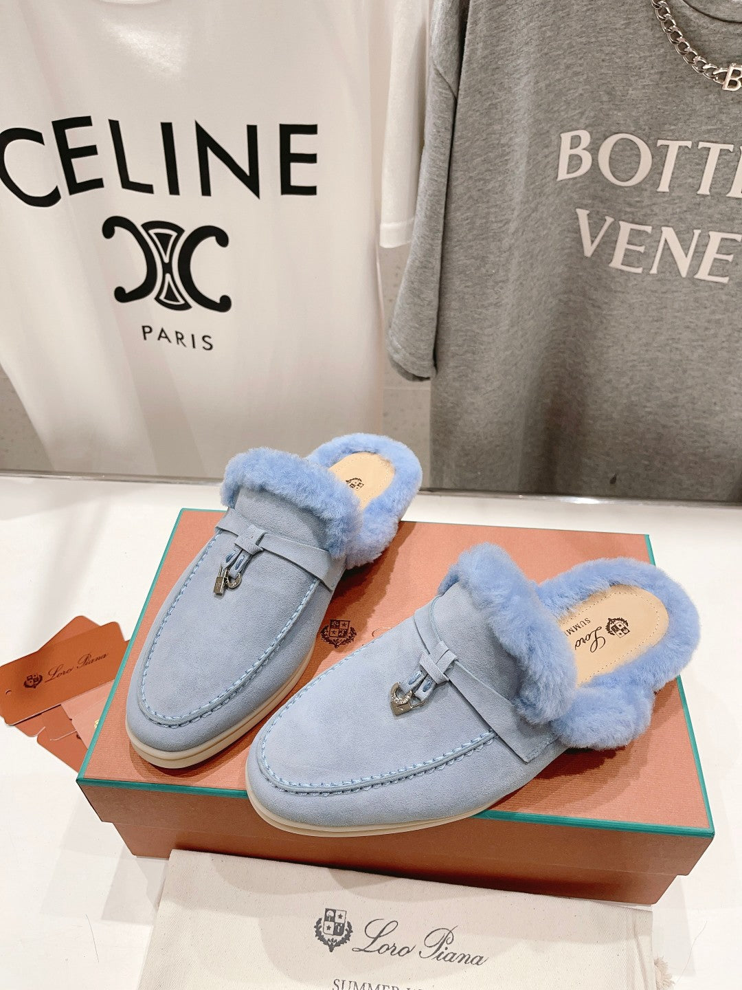 LP CHARMS WALK BABOUCHE LOAFERS SAPPHIRE FLEECE