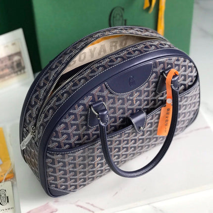 SAINT JEANNE BAG 35 IN OXFORD BLUE GOYARDINE CANVAS AND CALFSKIN