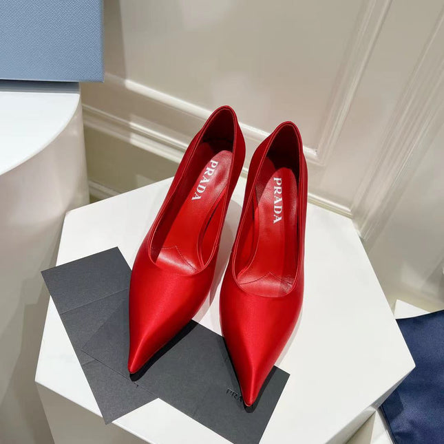 PRA BASIC HIGH-HEELED CRIMSON SATIN
