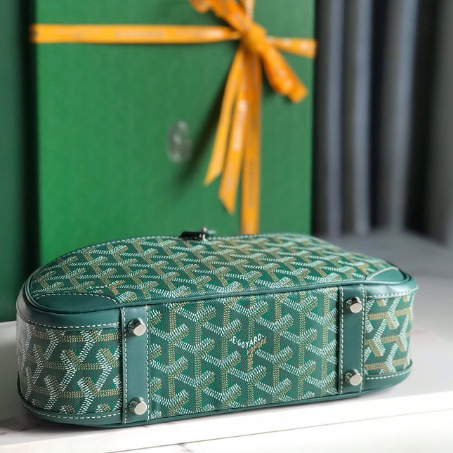 SAINT JEANNE MINI BAG 26 IN GREEN GOYARDINE CANVAS AND CALFSKIN