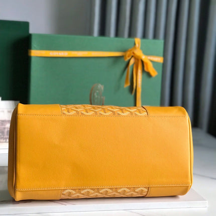 SAIGON SOUPLE BAG 34 IN YELLOW GOYARDINE CANVAS AND CALFSKIN