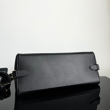 TRIOMPHE 37 BLACK SOFT CALFSKIN HANDBAG