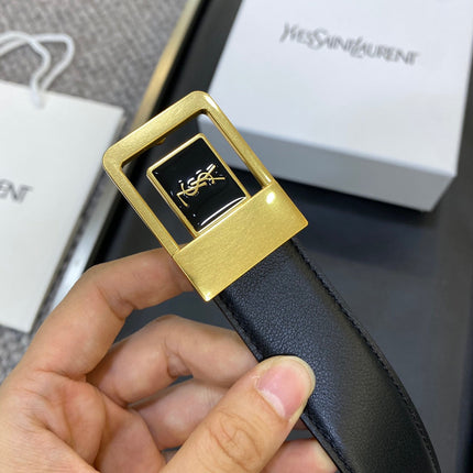 YSL 25S BELT 30 MM IN BLACK CALFSKIN 548094