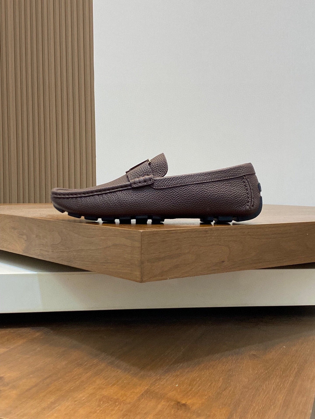 LV LOAFER IN CHOCOLATE BROWN WRINKLE CALFSKIN