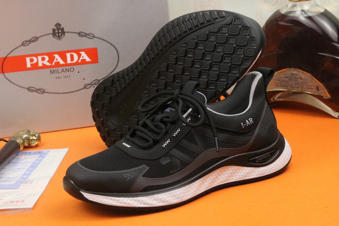 PRA SNEAKER IN BLACK BREATHABLE KNIT FABRIC