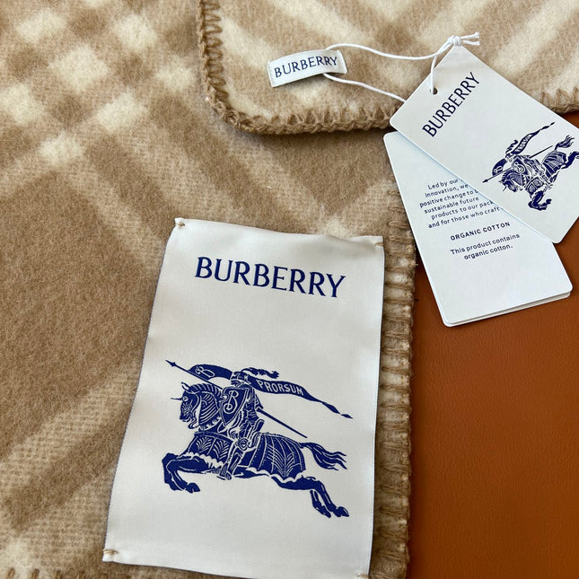 CHECK WOOL 182 CM SCARF CAMEL BROWN 405051