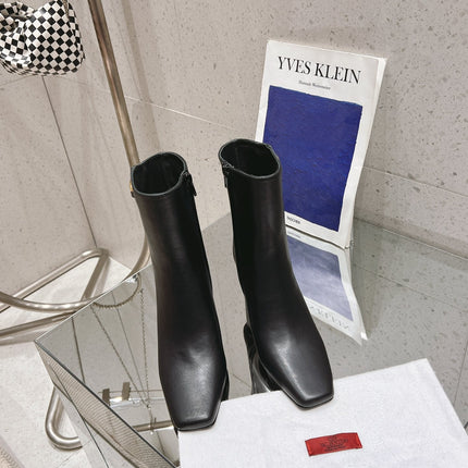 VLOGO THE BOLD EDITION ANKLE BOOT IN BLACK CALFSKIN 70MM