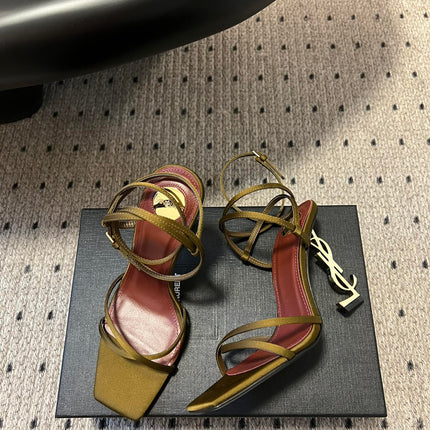 YSL HIGH HEEL SANDALS IN GOLD CALFSKIN