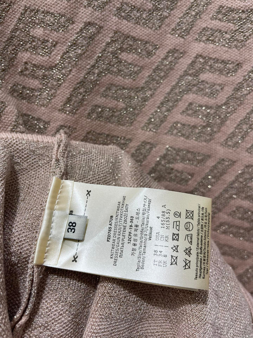 FEND 25S JACQUARD KNIT SHORT SLEEVE DRESS 264018