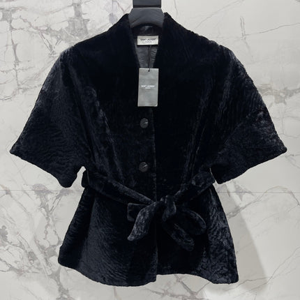 YSL 25S SHORT-SLEEVED SHEARLING COAT STYLE 231