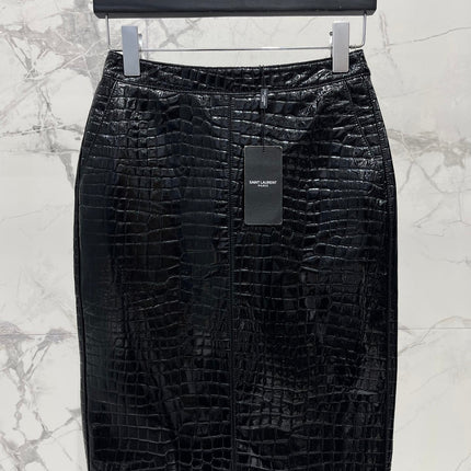 YSL 25S CROC LEATHER SKIRT STYLE 108